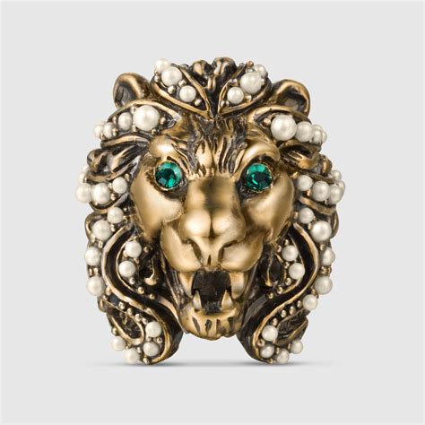 lion gucci ring|gucci lion head necklace.